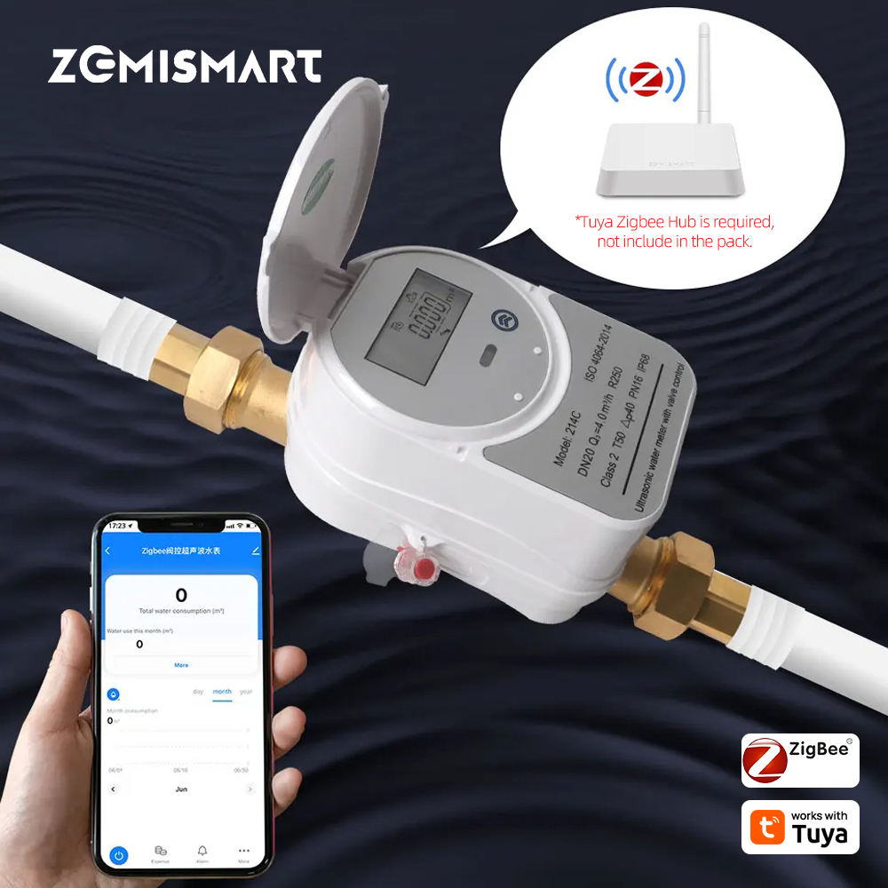 Smart Home Hub - Zemismart Zigbee Smart Wasserzähler Ventilsteuerung Kompatibel