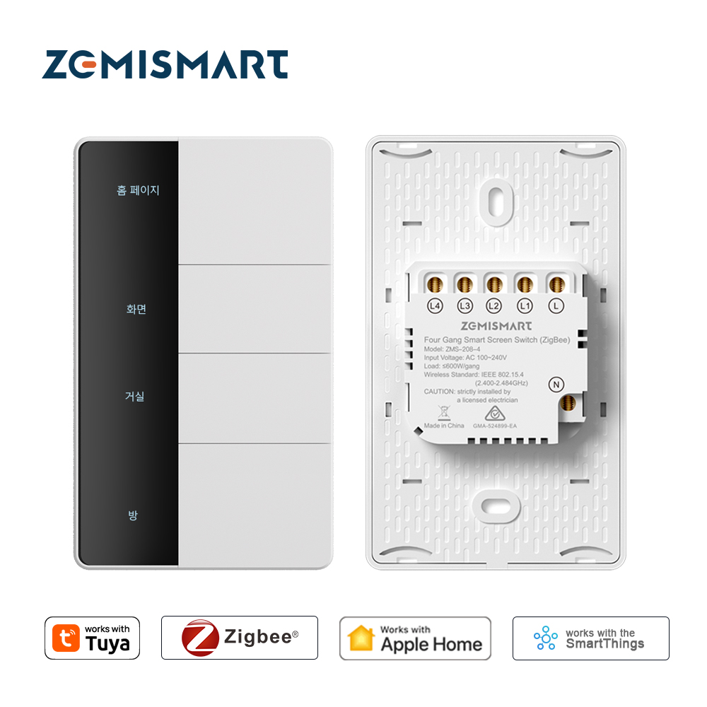 Smart Home Hub - 1234 Gang US-Typ Zigbee Drucklichtschalter Zemismart