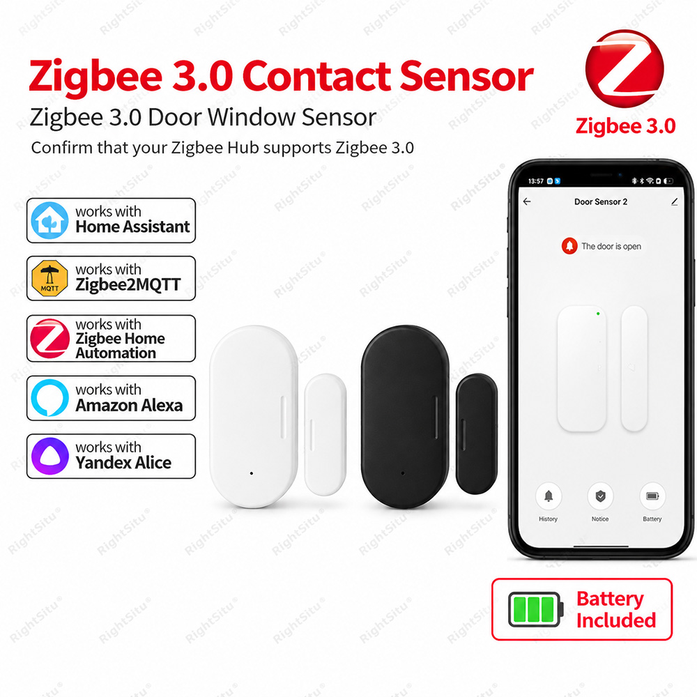 Smart Home Zigbee 3.0 - Zigbee 3.0 Tür- und Fenstersensor, Kontaktsensor,