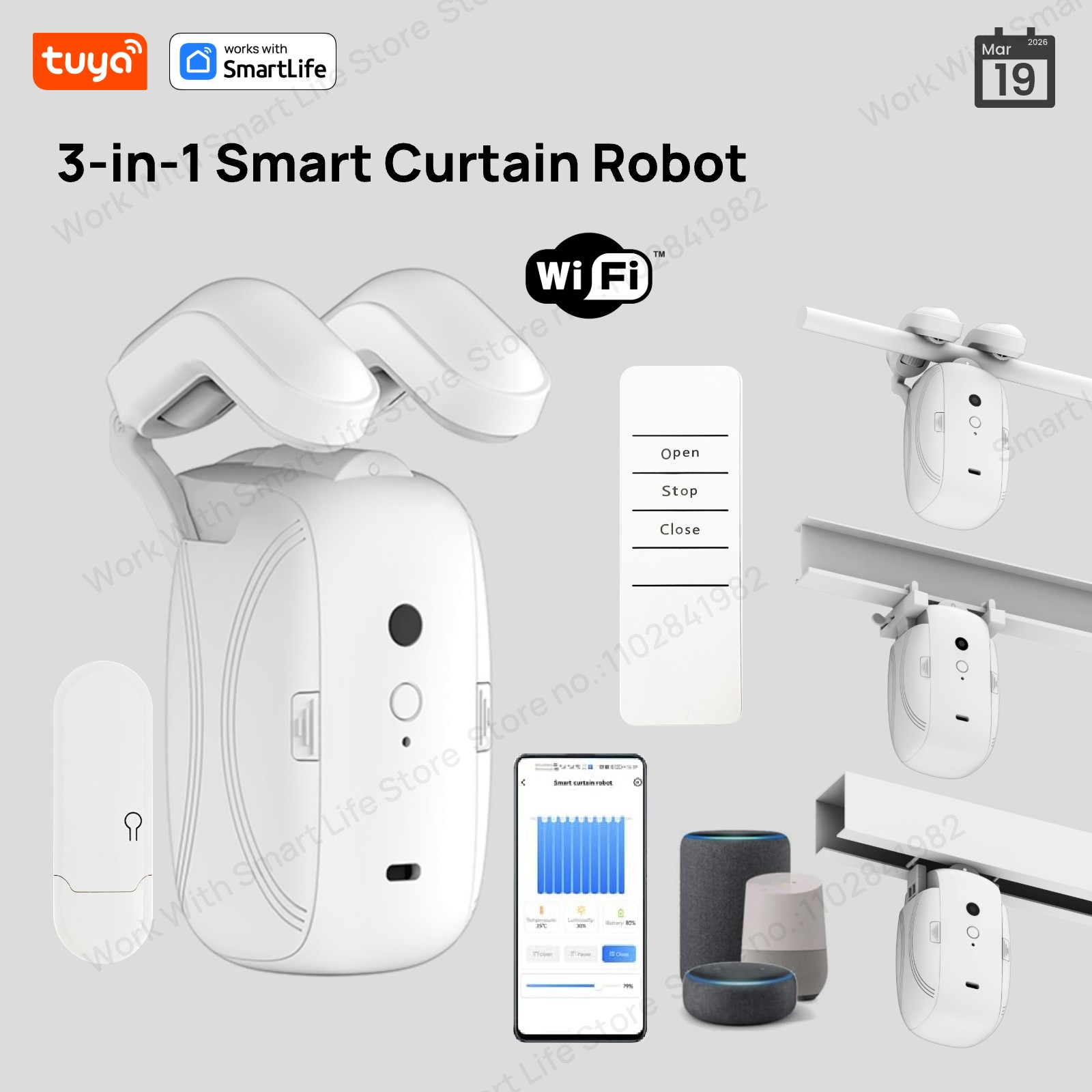 Smart Home Hub - 1/2 Stück Tuya Smart WiFi Vorhangroboter