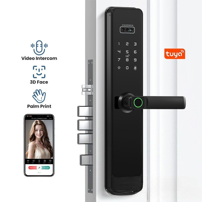 Wifi Doorbell Camera - EGFirtor Halbautomatisches Tuya Fingerabdruck-Passwortschloss Fernentriegelung per